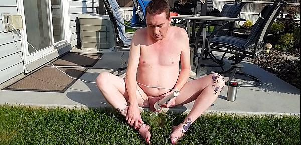  Baby Dick Jeffrey Eating His Cum Outside